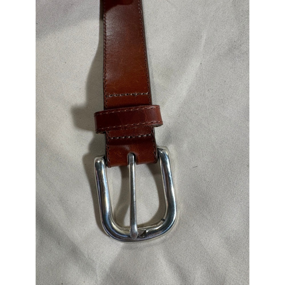 Brighton Mens Brown Leather Fly Fishing Trout Belt Silver Conchos Size 38
